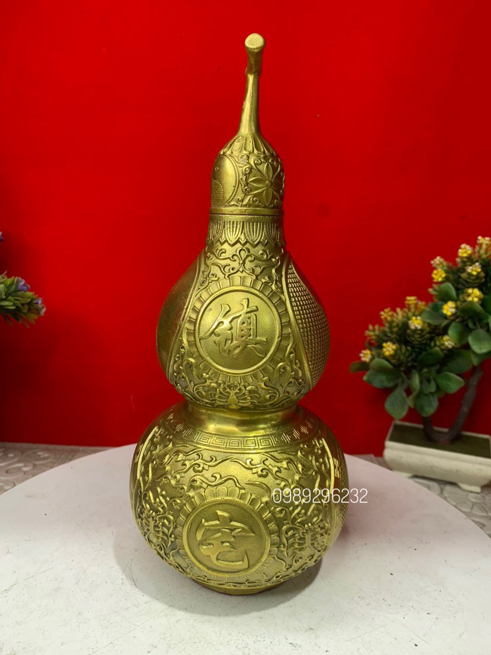 Hồ lô bát quái phong thuỷ đẹp bằng đồng vàng