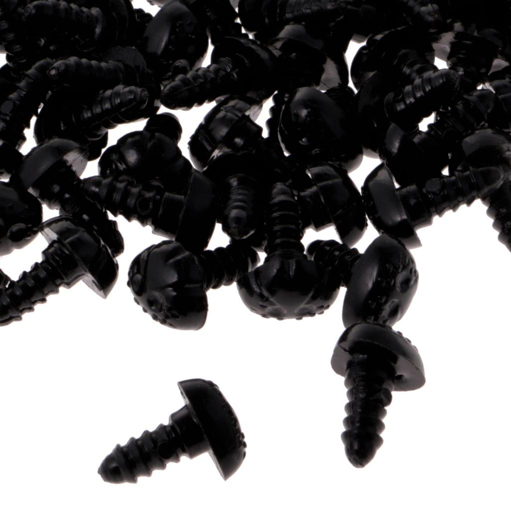 100 pcs 10 x 13mm Plastic Safety Nose + 100pcs 9 x 12mm Black Safety Nose