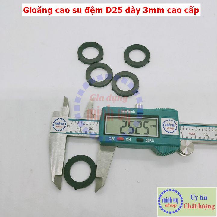 Combo 5 cái - Gioăng đệm cao su đen D25 dày 3mm - ron đệm cao su