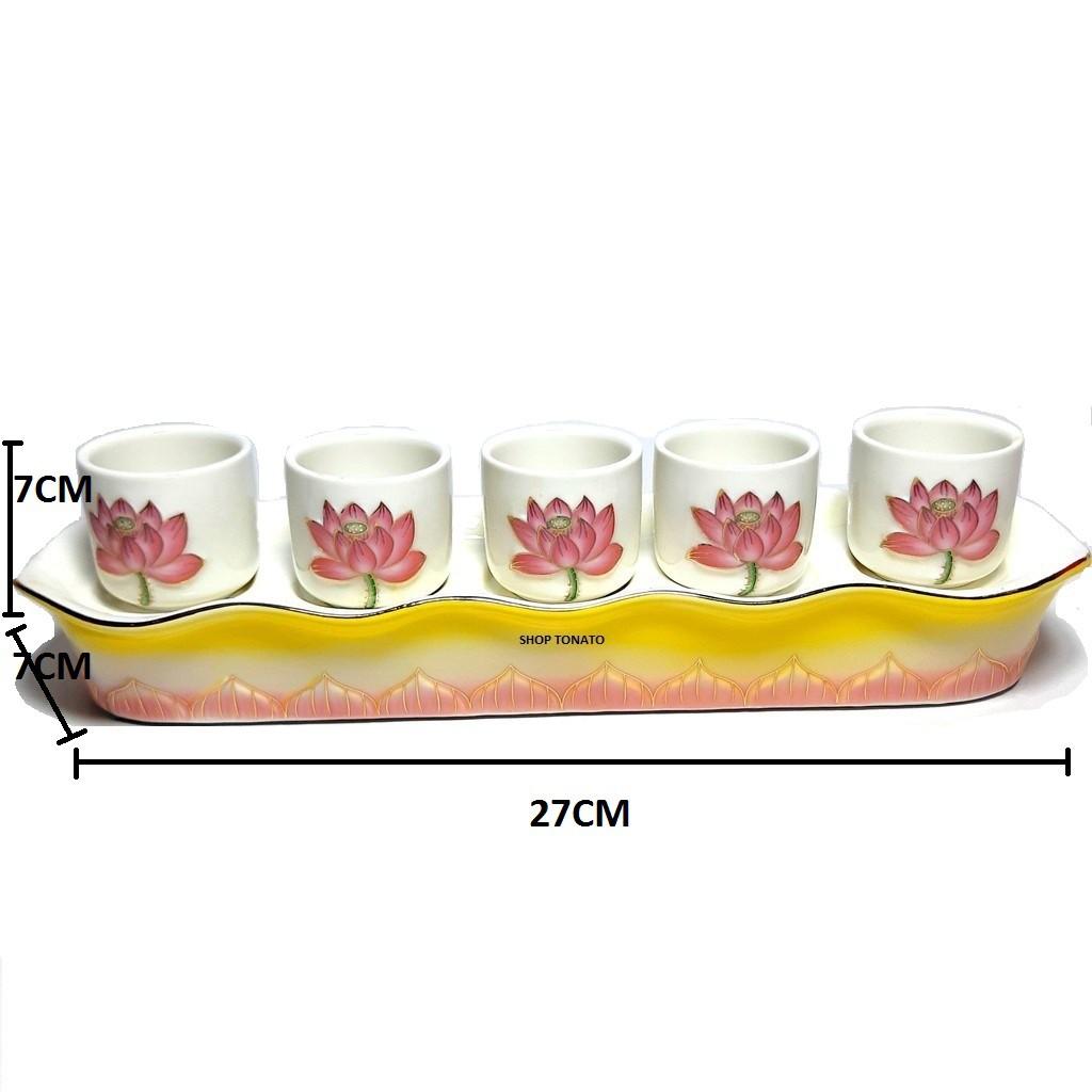 CHUNG BỘ 5 LY THỜ CÚNG PHẬT LANG