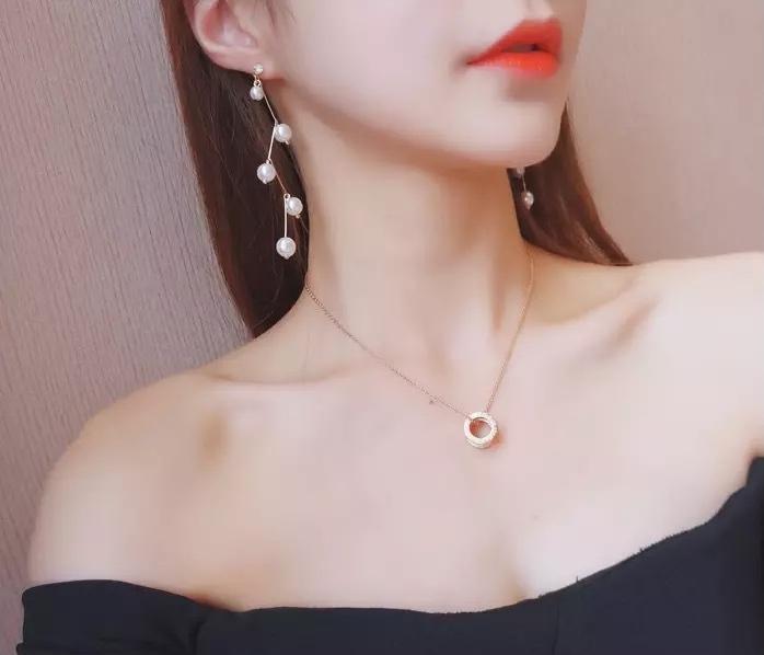 Bông tai nữ ngọc trai ziczac