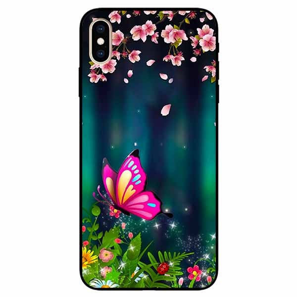 Ốp lưng dành cho Iphone X / Xs mẫu Bướm Hồng