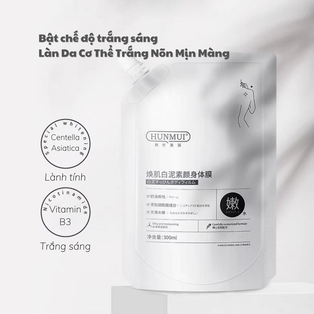 Ủ Trắng Body Toàn Thân Trắng Da Mềm Mịn Dưỡng Da Tay, Chân, Đầu Gối Hunmui Nội Địa Trung