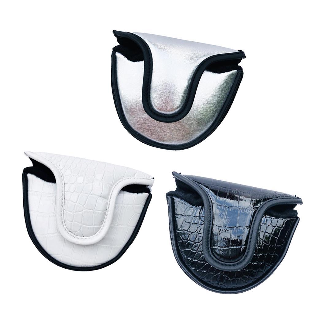 Waterproof PU Golf Mallet Head Cover Club Center Putter Headcover White