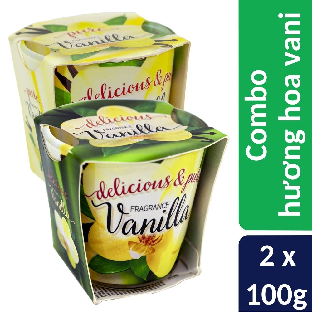 Combo 2 ly nến thơm Bartek nhập khẩu Châu Âu Vanilla 100g - hương hoa vani