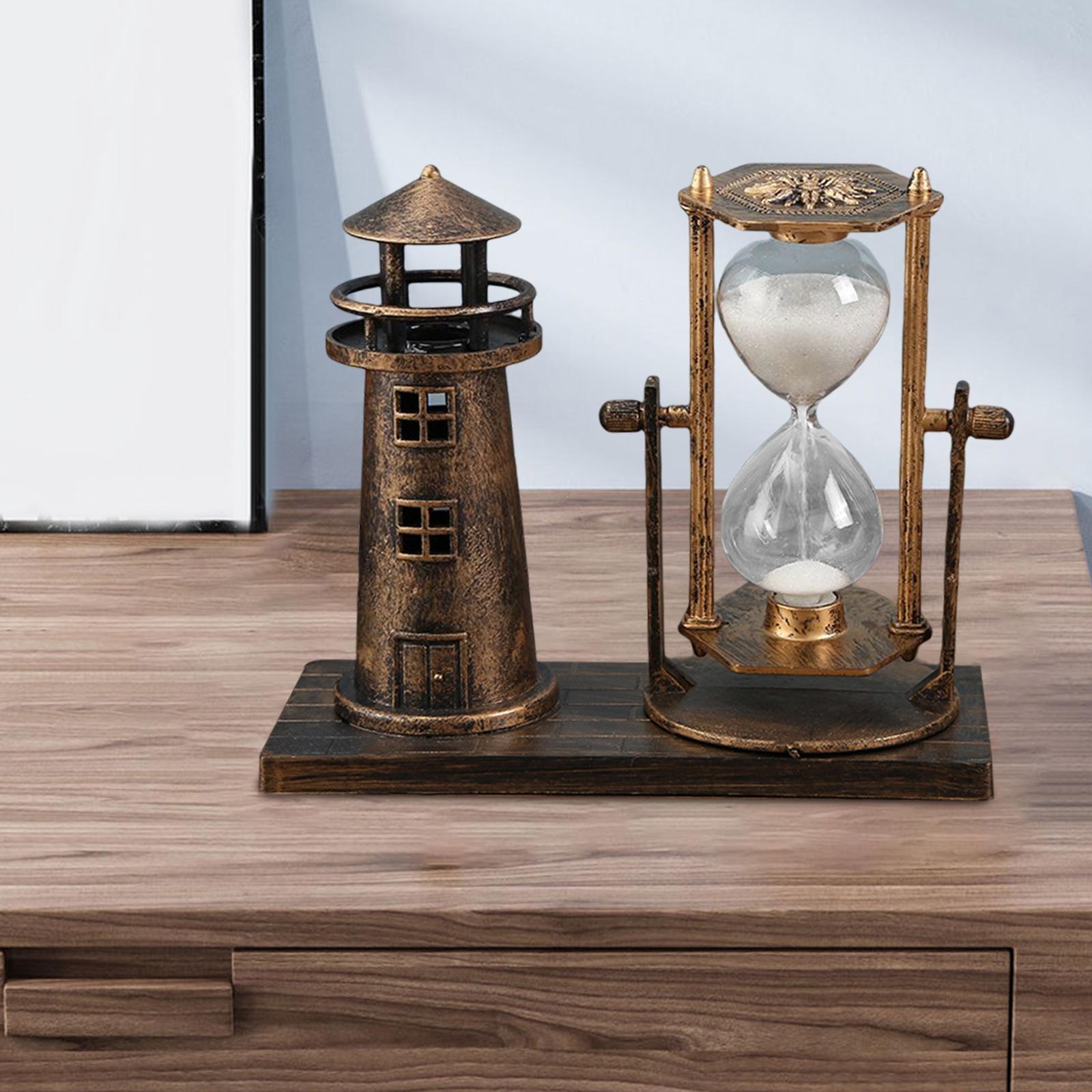European Retro Style Lighthouse Hourglass Sand Timer for Desk New Year Gift