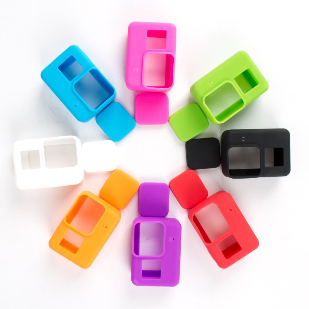Đối với các phụ kiện Go Pro Phụ kiện Máy ảnh hành động Vỏ bảo vệ Silicone Case Lens Lens nắp nắp cho GoPro Hero 5 6 7 Máy ảnh anh hùng đen