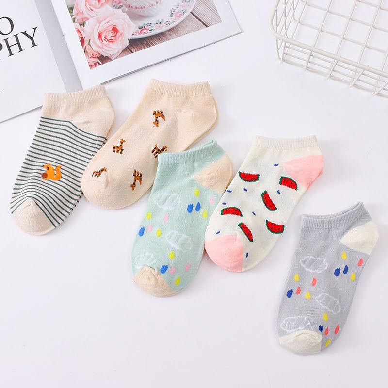 Socks women's fashion socks shallow mouth summer thin Korean cartoon purple bear Cute Japanese students low waist boat socks