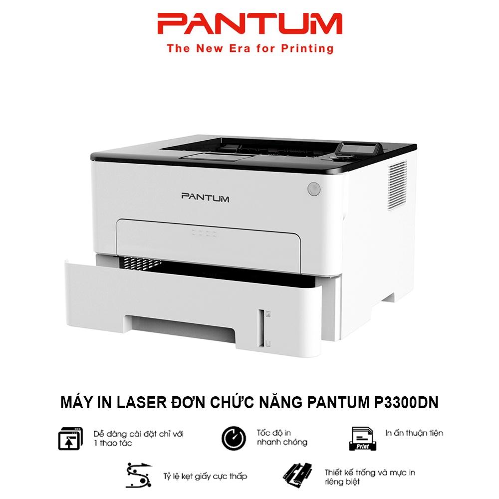 Máy in Laser đơn chức năng PANTUM P3300DN, in qua mạng LAN, đen trắng, tốc độ cao, khổ giấy A4, tự động đảo mặt (Hàng chính hãng)