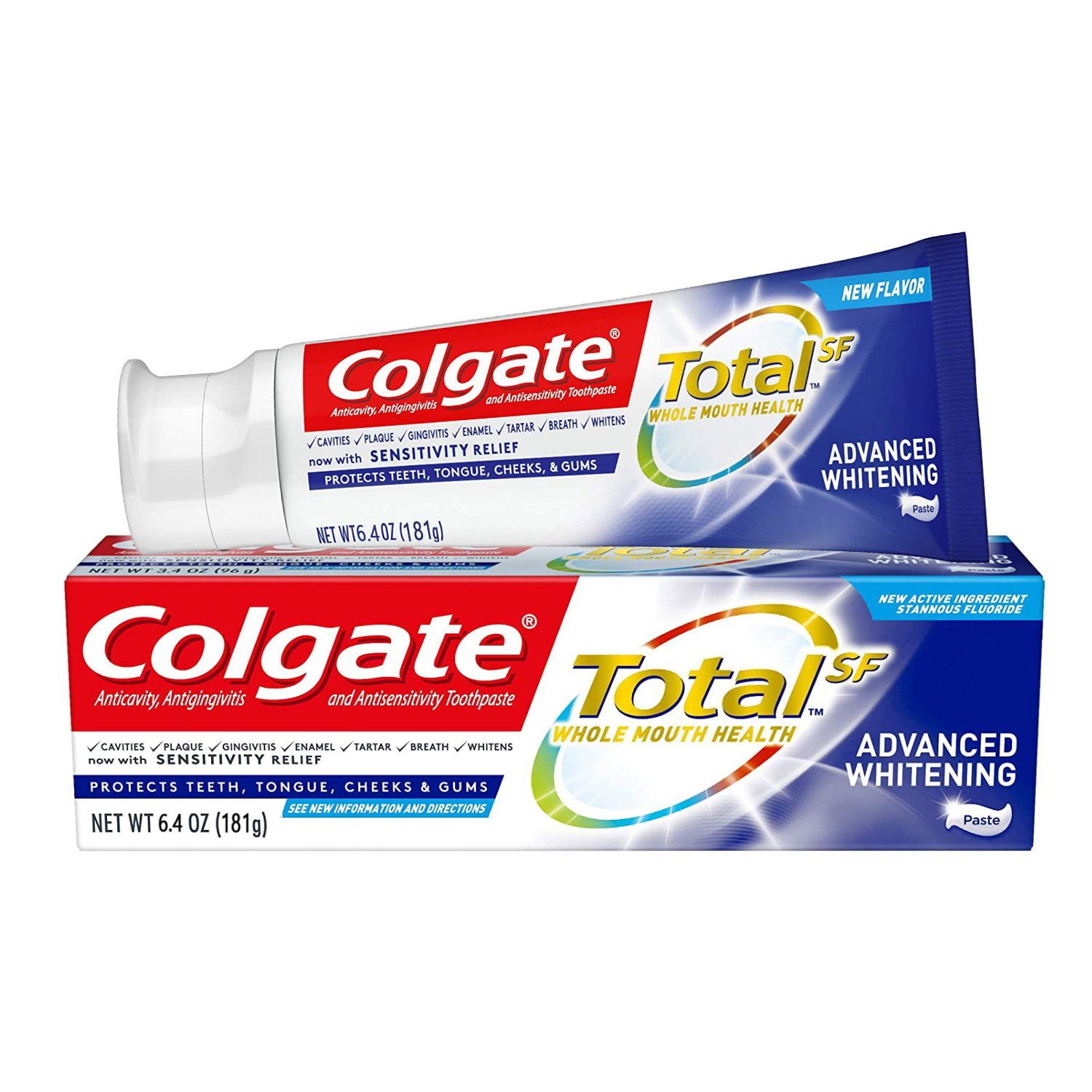 Kem Đánh Răng Colgate Total SF Advanced Whitening Toothpaste 181g Hàng Nhập Mỹ