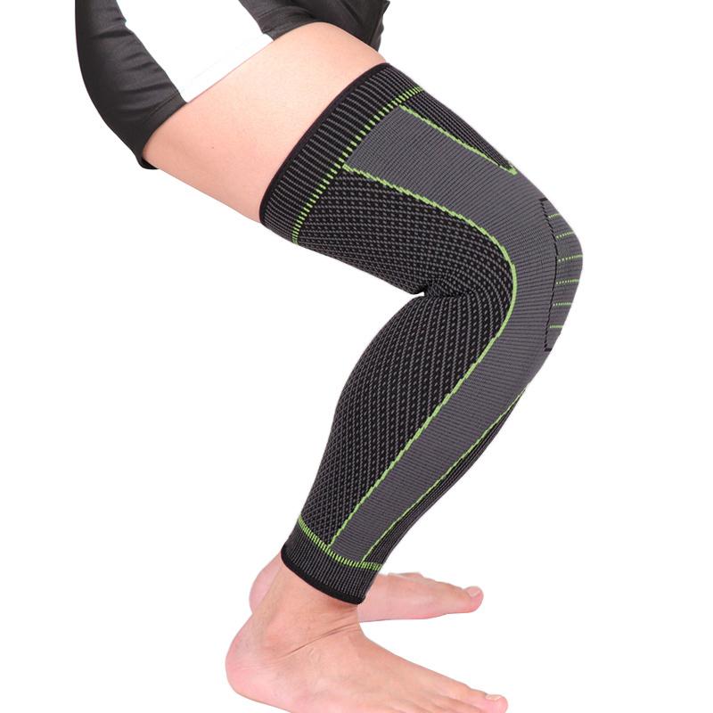Coyoco kéo dài thể thao bảo vệ chân hỗ trợ chân 1 PCS dài màu xanh lá cây màu xanh lá cây tay áo bảo vệ ấm áp tay áo Color: 3XL non-slip bandage