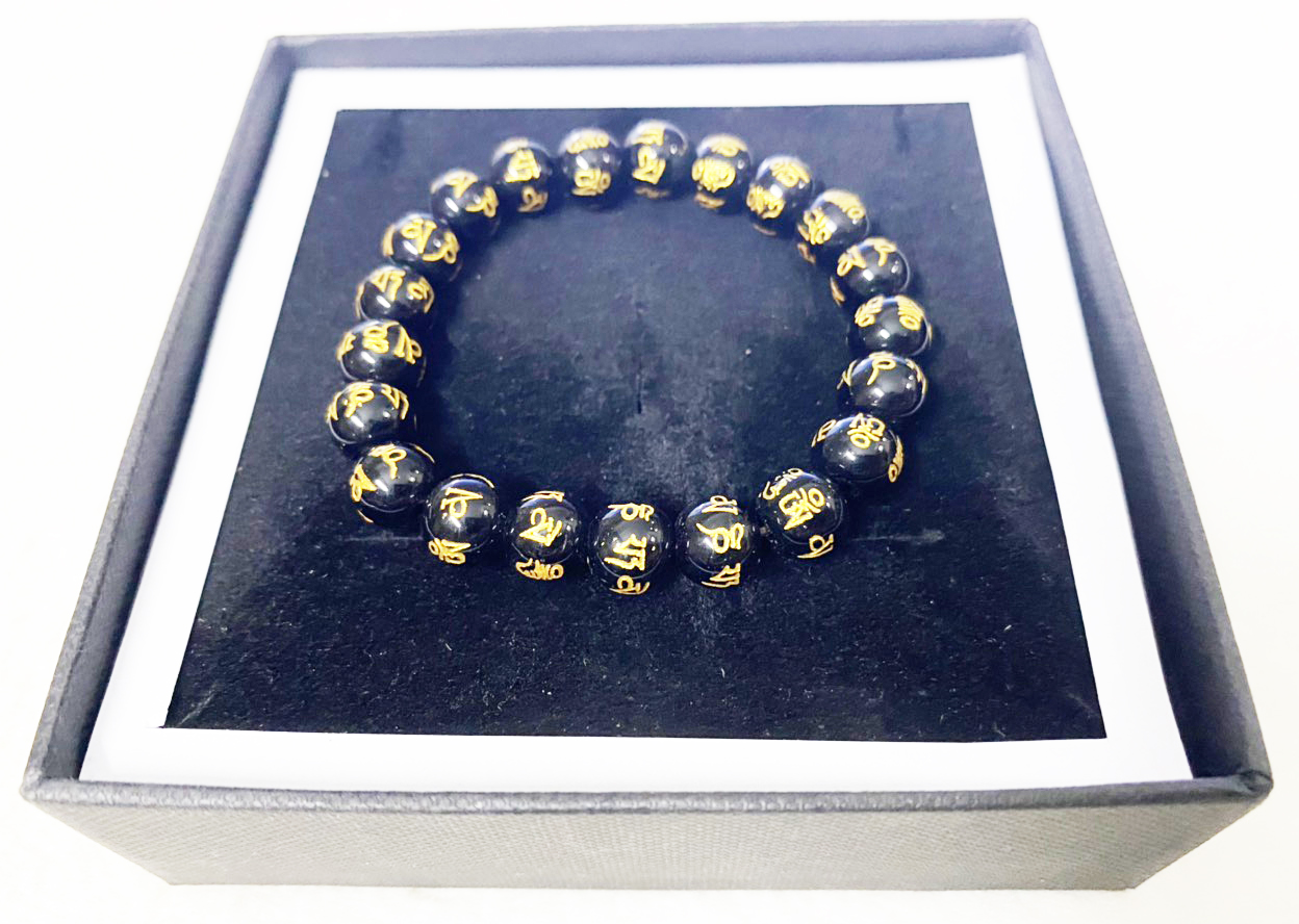 Vòng tay đá đen 8mm cho nữ mệnh Thủy