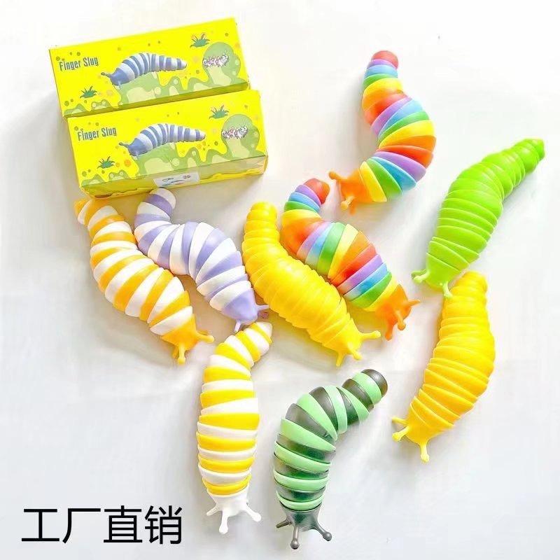 Squishy hình con sâu màu mè mềm mịn đồ chơi bóp tay dễ thương chân thực giảm stress co dãn đàn hồi ngộ nghĩnh bóp giải t