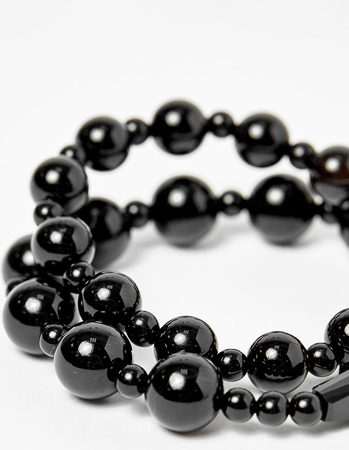 Cặp Vòng Chuỗi Mân Côi Mẹ Và Bé Đá Obsidian Đen ni 52, ni 40 - Ngọc Qúy Gemstones