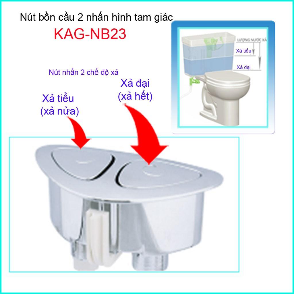 Nút 2 nhấn xả bồn cầu, nút nhấn cầu xả 2 nhấn, nút xả cầu  Kace KAG-NB23