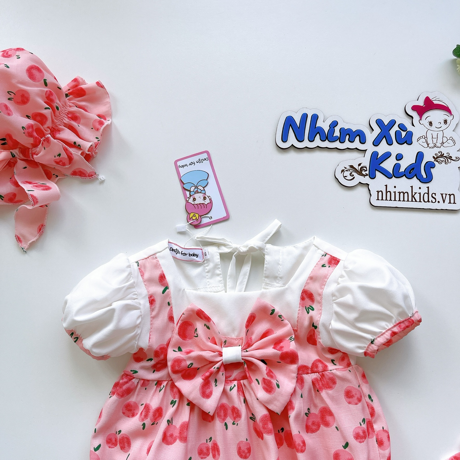 Body Hoạ Tiết Quả Mọng Xinh Xắn Cho Bé Gái Sơ Sinh Đến 12kg, Bodysuit Kèm Nón Và Giày Cho Bé Gái
