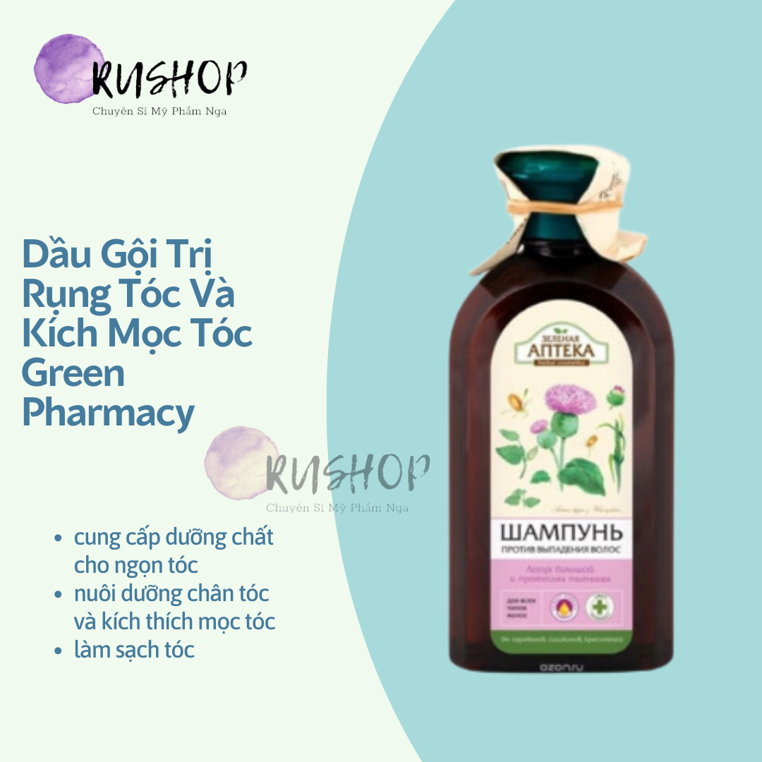 Dầu gội trị rụng tóc và kích mọc tóc Green Pharmacy