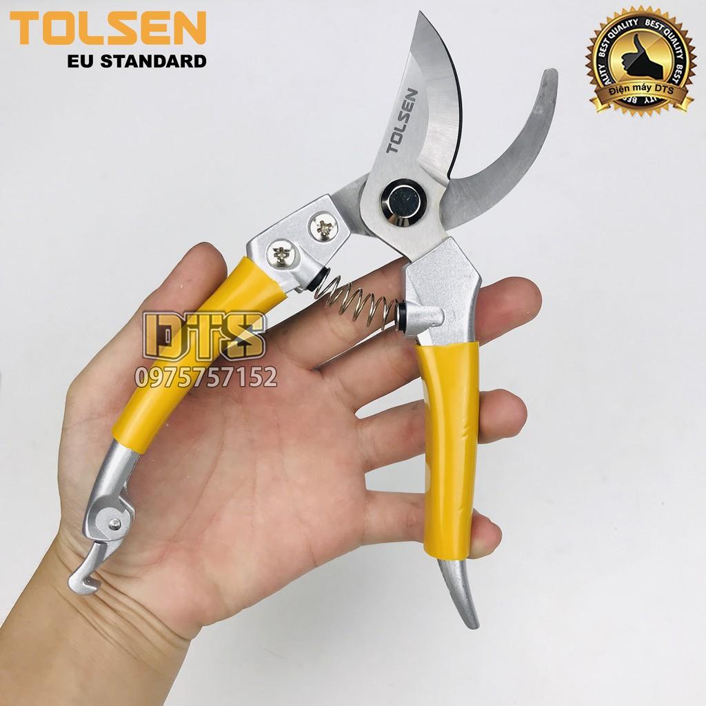 Kéo cắt cành công nghiệp lưỡi INOX không gỉ TOLSEN 200mm, đồ dùng làm vườn chuyên nghiệp - Tiêu chuẩn xuất khẩu Châu Âu