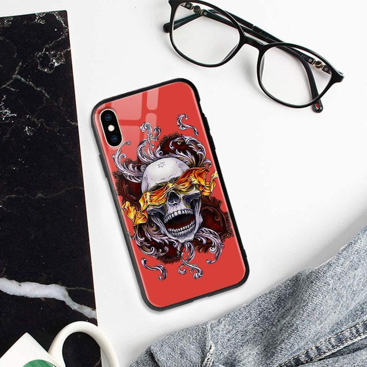 Ốp Lưng Đầu Lâu Cường Lực dành cho Iphone 6/6Plus/6S/6S Plus/7/7Plus/8/8Plus/X/Xs/Xs Max/11/11 Promax/12/12 Promax Lpc20120020