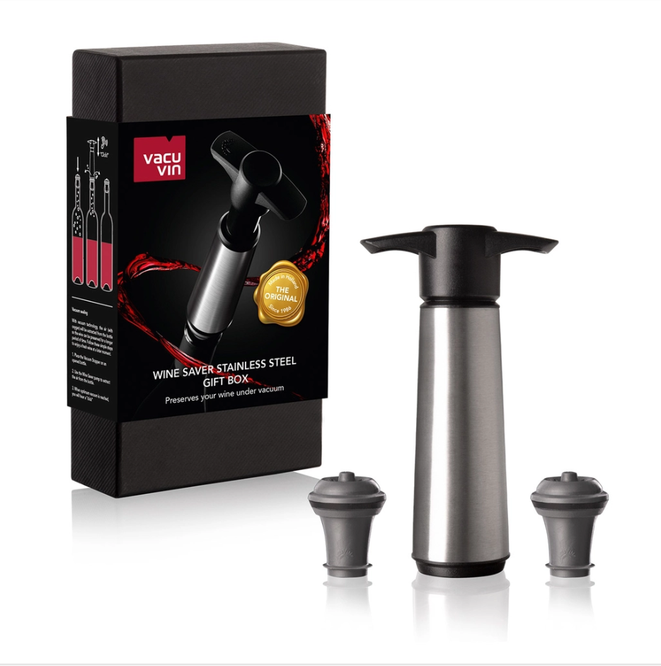 Vacu Vin - Bộ hút chân không bằng thép không gỉ - 3 món