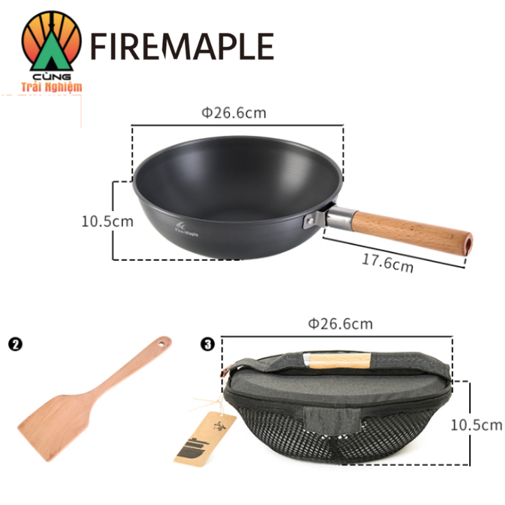 Chảo Xào Shan She Gấp Gọn Phong Cách Trung Fire Maple FMC-NOI Gọn Nhẹ Chuyên Dụng Cho Du Lịch, Dã Ngoại Cắm Trại