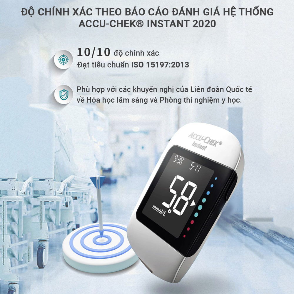 Máy Đo Đường Huyết ACCU-CHEK Instant Đo Được 4 Loại Mẫu Máu, Có Kết Nối Bluetooth - Chưa Có Que Thử