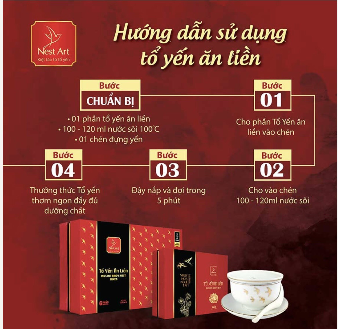 Tổ Yến Ăn Liền Gold – Đông Trùng Hạ Thảo 10g