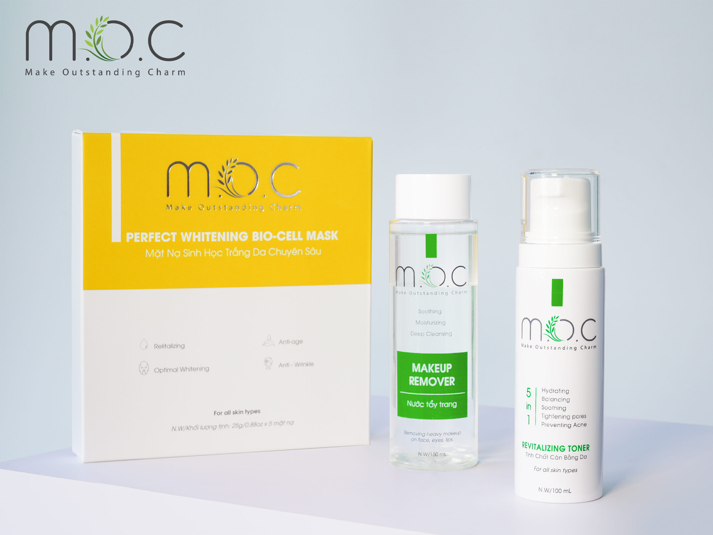 Mặt nạ trắng da chuyên sâu M.O.C - Nuôi da căng bóng, mịn mượt, săn chắc - Chống lão hóa, trẻ hóa tế bào - Giảm nếp nhăn, cải thiện đốm nâu - Ngăn chặn tác hại từ bên ngoài