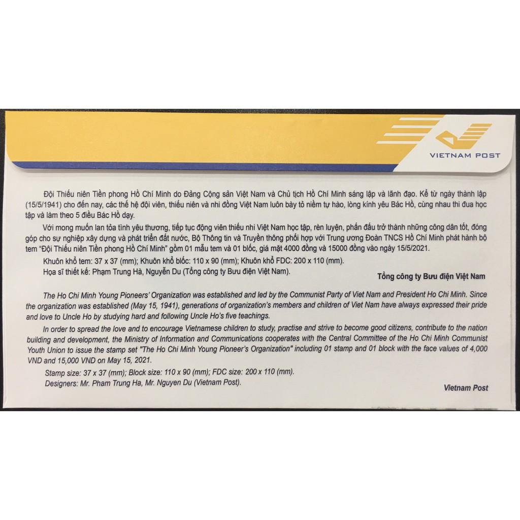 FDC tem Việt Nam 2021 - Đội Thiếu Niên Tiền Phong Hồ Chí Minh.