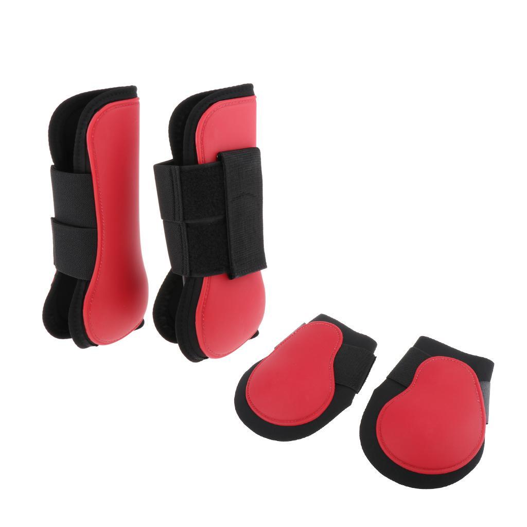 Horse Leg Boots Hind Front Leg Protector Wraps Set