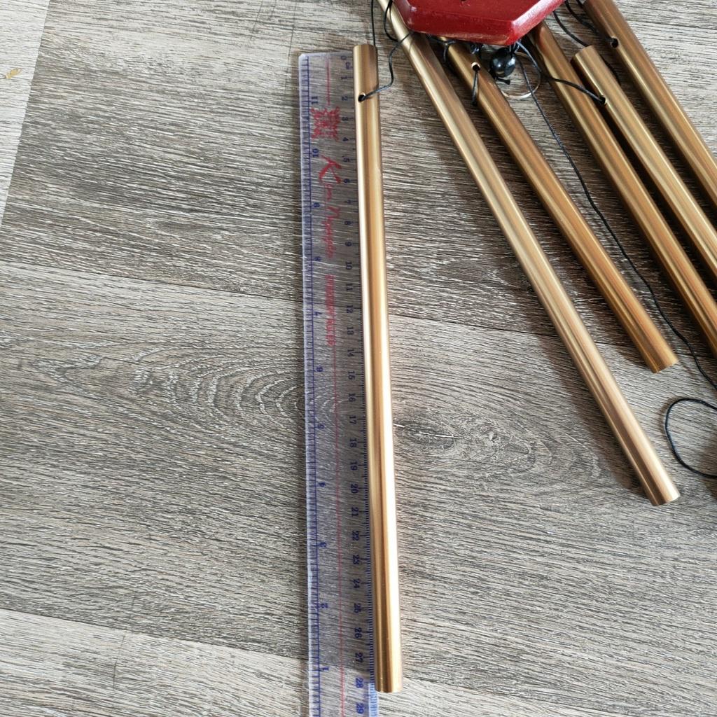 Chuôn gió Ống kim loại 6 ống vàng-Phong Thủy