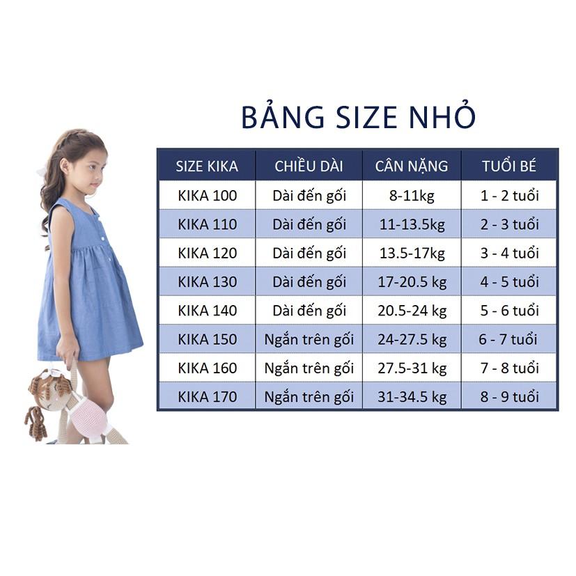 Váy Áo bé gái 2 dây nút dọc thân. Thương hiệu Kika, Code K017, K019, K020, K022