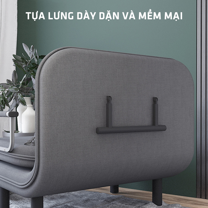 Ghế sofa giường gấp đa năng khung thép bọc vải thoáng khi có khoá kéo WC, giường ngủ thông minh gấp gọn size 1m*1m9 và 1m5 x 1m9