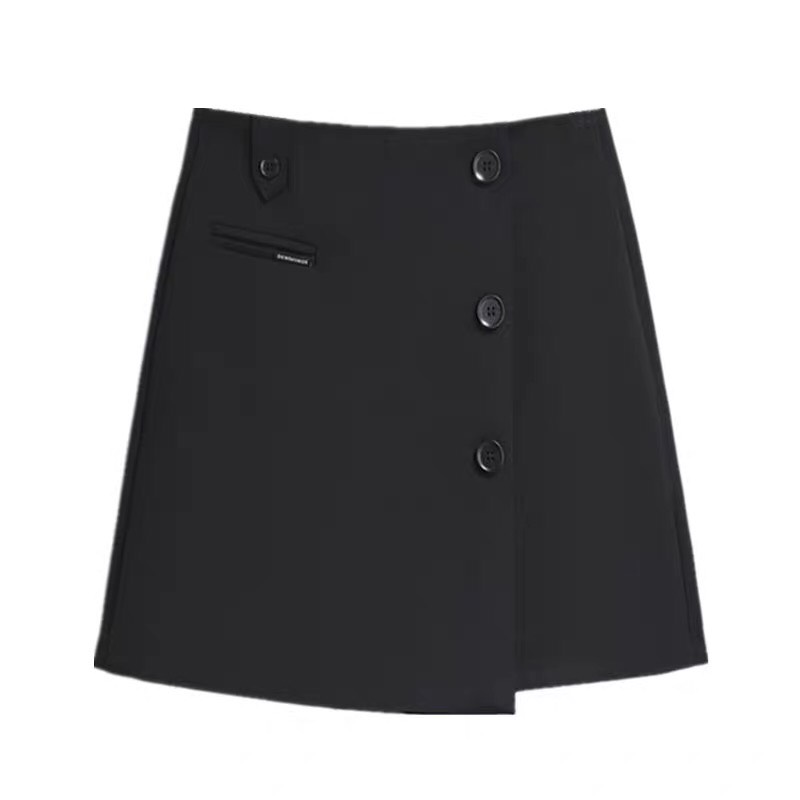 Chân váy công sở dáng chữ A xẻ tà lưng cao tôn dáng Quần váy nữ thiết kế 2 lớp màu đen nâu cao cấp mặc đi chơi dạo phố