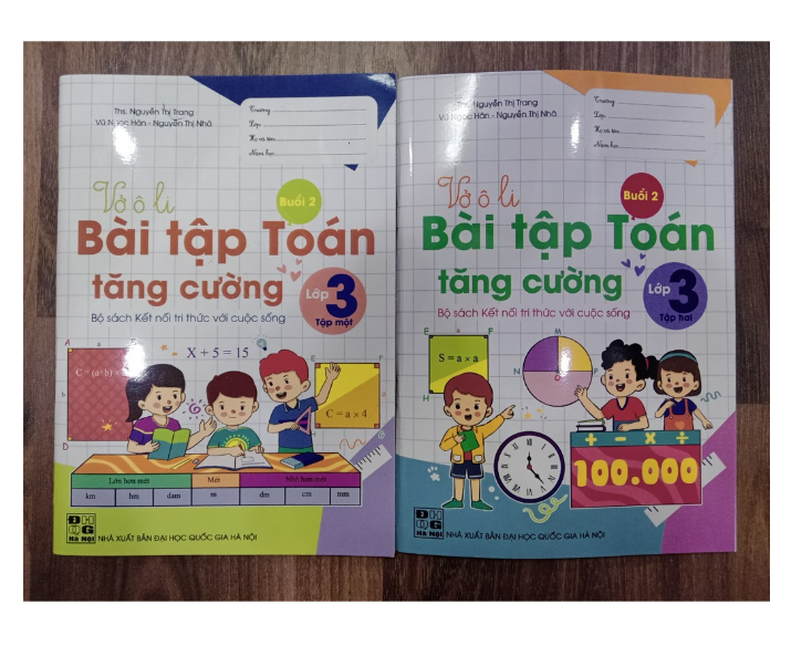 Sách - Combo Vở Ô li Bài Tập Toán Tăng Cường lớp 3 - tập 1 + 2