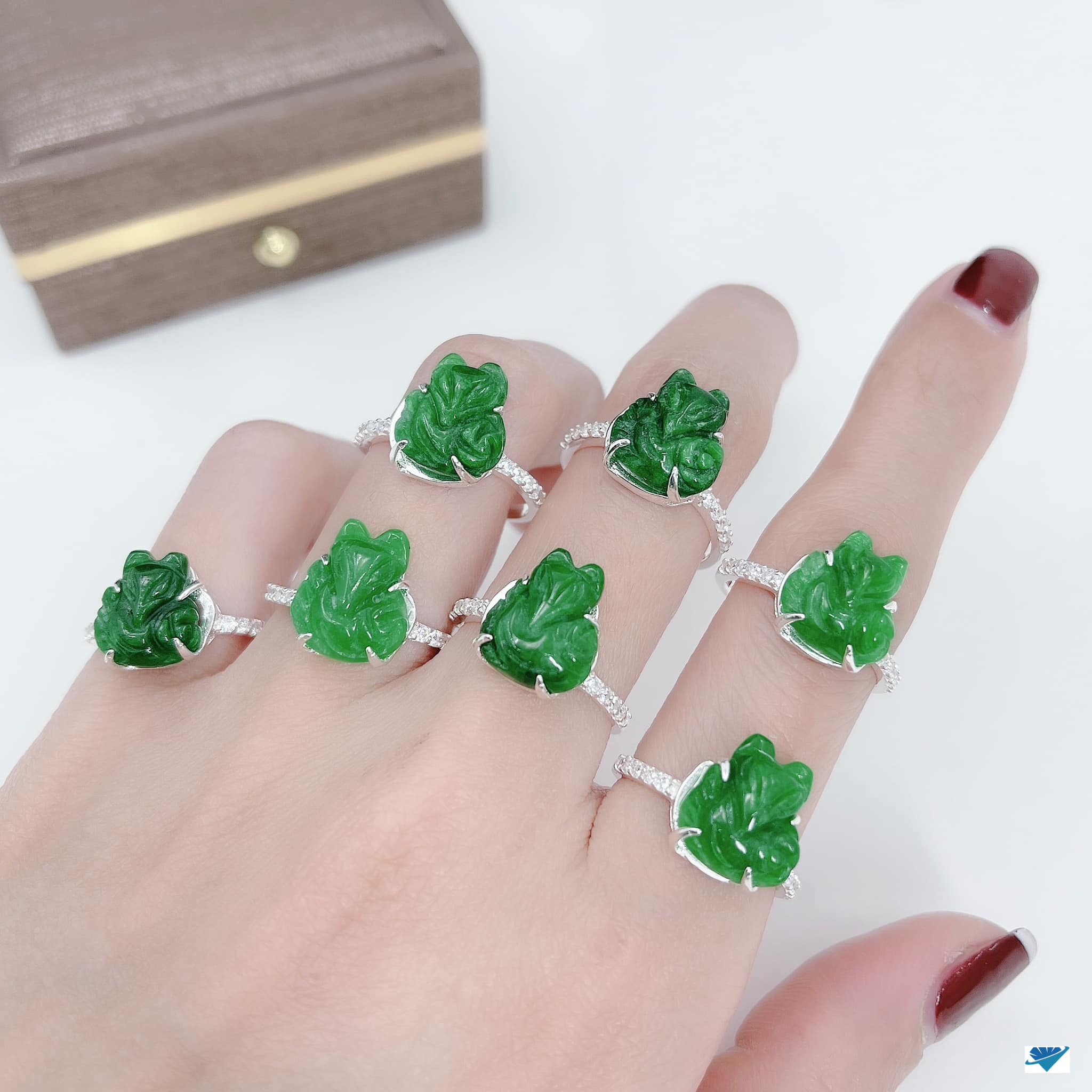 Bộ trang sức bạc dây chuyền và nhẫn mặt hồ ly bọc bạc