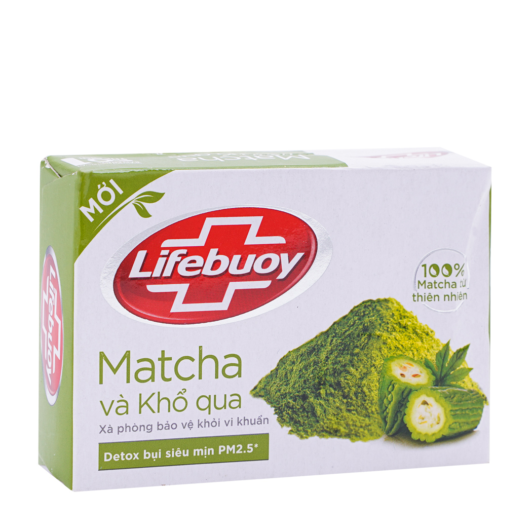 Xà phòng matcha và khổ qua Lifebuoy detox da và bảo vệ khỏi vi khuẩn (90g)