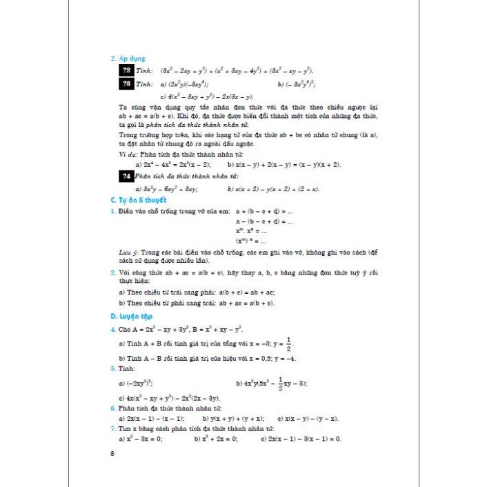 SÁCH - Em học toán 8 - tập 1 MK