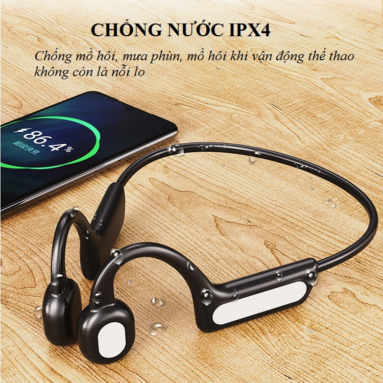 Tai nghe dẫn truyền xương X5 ( Có khe cắm thẻ nhớ, hỗ trợ dung lượng tối đa 128G - Chống nước tiêu chuẩn IPX4, chống mô hôi thoải mái vận động )