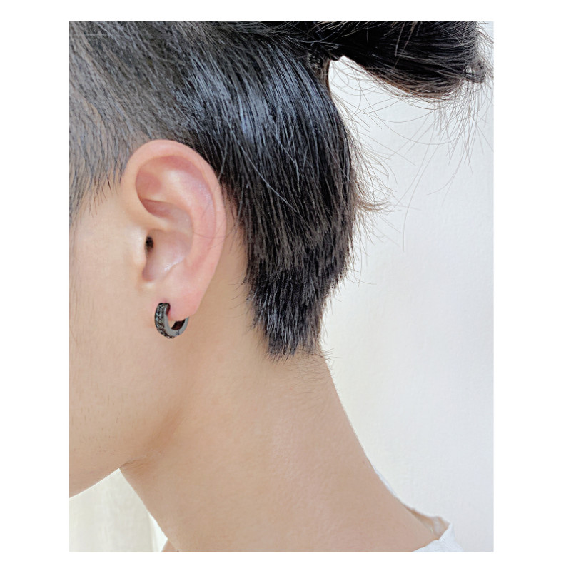 Bông Tai Nam Nữ Unisex Khoen Tròn Dây Xích Cá Tính Titan Ko Han Rỉ TT 4358