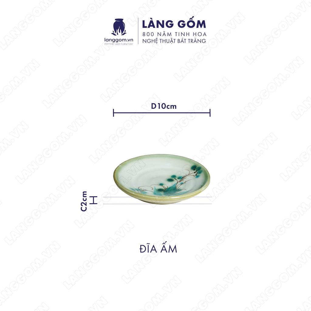 Bộ ấm chén Men hỏa biến chuôi + vẽ tròn - Gốm sứ Bát Tràng - Làng Gốm