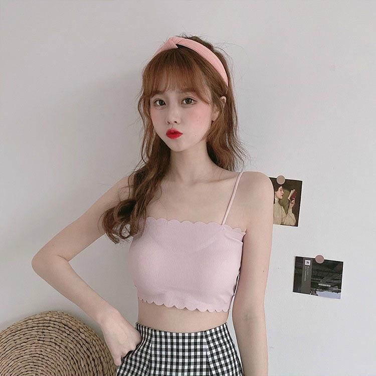 Áo 2 Dây Nữ Hàn Quốc Có Đệm Viền Ren 5 Màu Siêu Xinh