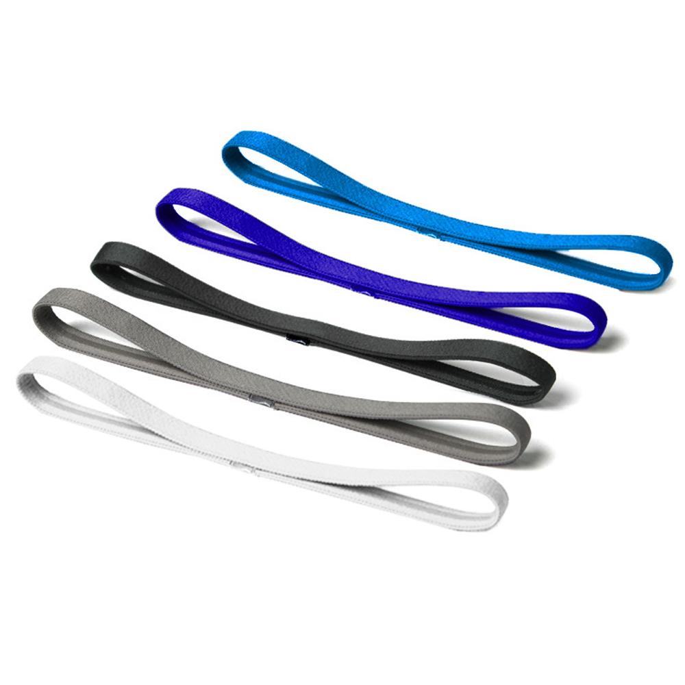 Băng đầu đàn hồi thể thao cao su chống trượt cho nữ nam Yoga Bands thể thao ngoài trời chạy bóng đá kéo dài dây đeo mồ hôi Color: Blue