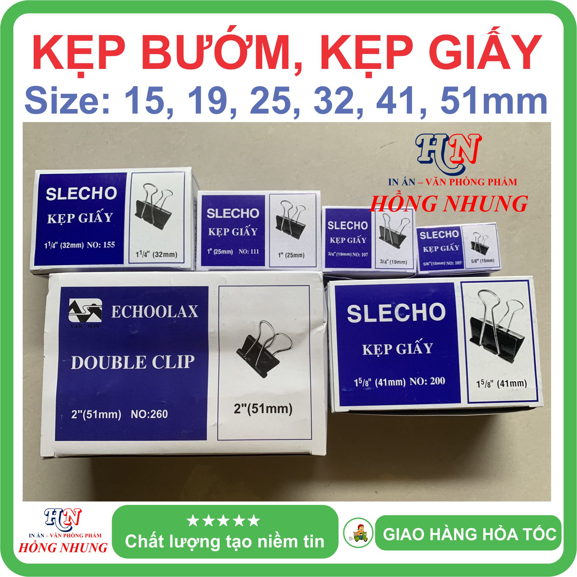 [SÉT] COMBO 12 Hộp Kẹp Bướm Slecho Loại 15mm (1 Hộp 12 Cái) Giúp Bạn Sắp Xếp Giấy Tờ Hợp Lý, Gọn Gàng, Bền, Đẹp, Tiện Dụng