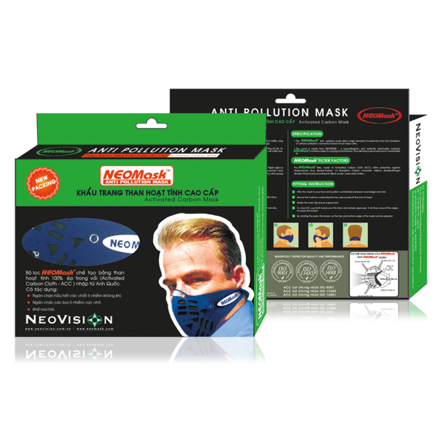 Khẩu Trang Than Hoạt Tính Cao Cấp NeoMask Anti Pollution Mask NM