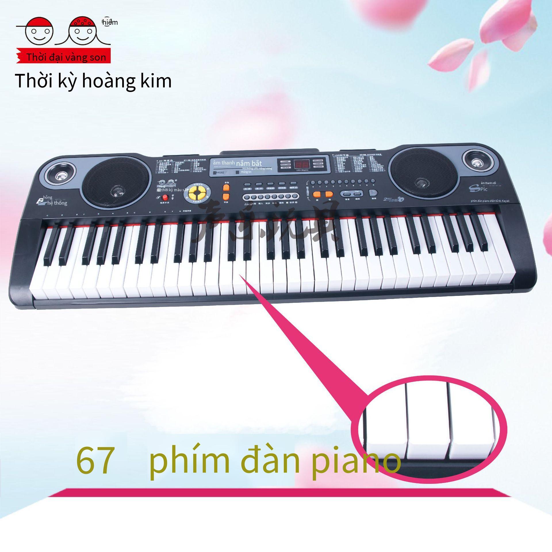 Giao hàng nhanh mùa vàng cuối năm đàn organ điện tử trẻ em có micro 61 phím đàn piano nhỏ dạy học đa năng cho bé