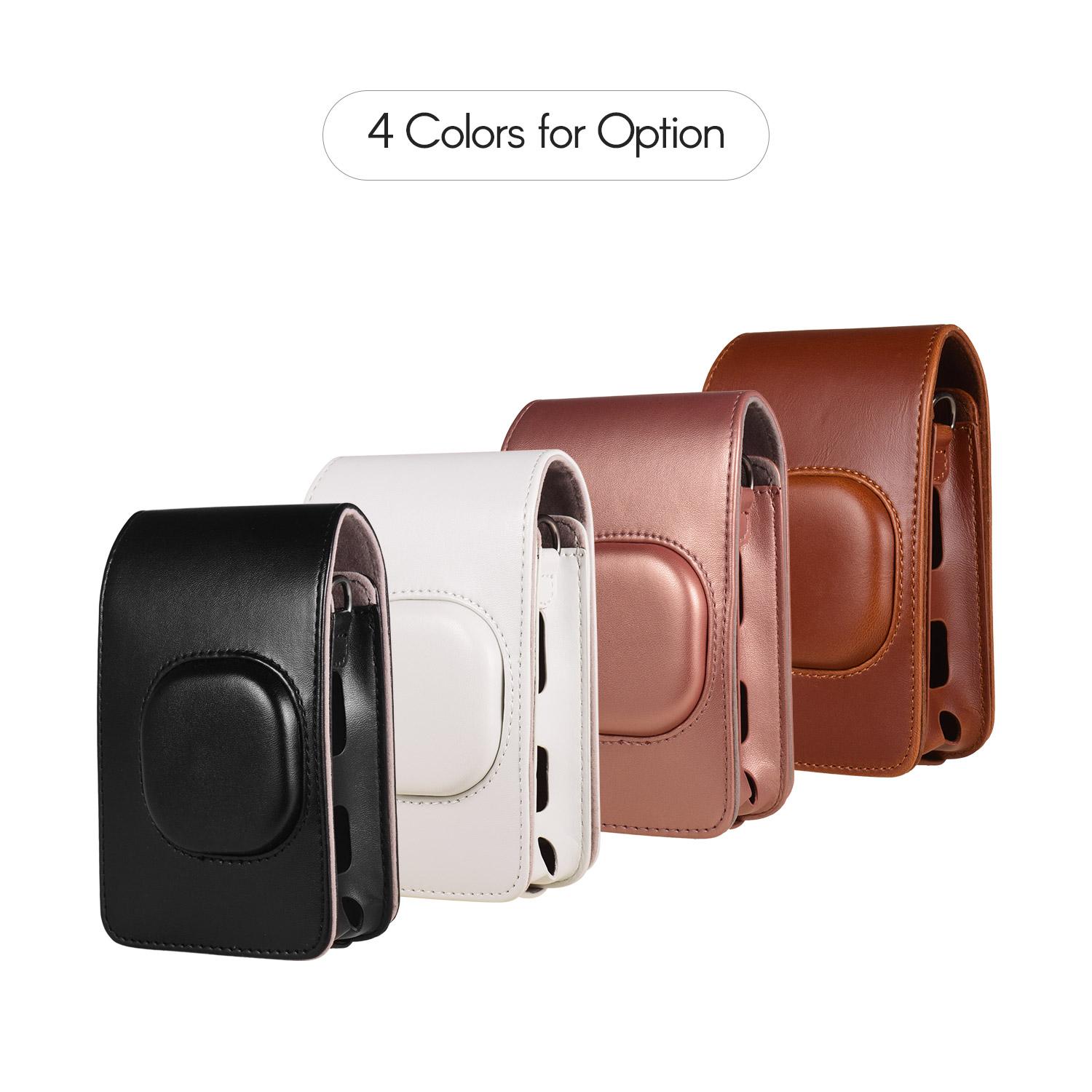 Túi đựng máy ảnh tức thì Da PU kích thước nhỏ gọn có dây đeo vai Tương thích với Fujifilm Fuji Instax mini LiPlay