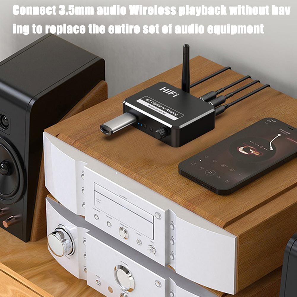 Hàng Chính Hãng - Bộ Chuyển Đổi Âm Thanh DAC B35S HIFI Bluetooth, Chuyển Đổi Analog Mượt Mà, Hỗ Trợ Đa Dạng Kết Nối Optical Coaxial AUX USB Bluetooth 5.1,  Phạm Vi Kết Nối 20m, Âm Thanh Vượt Trội, TỰ Động Kết Nối Dễ Dàng, Remote - ROGTZ