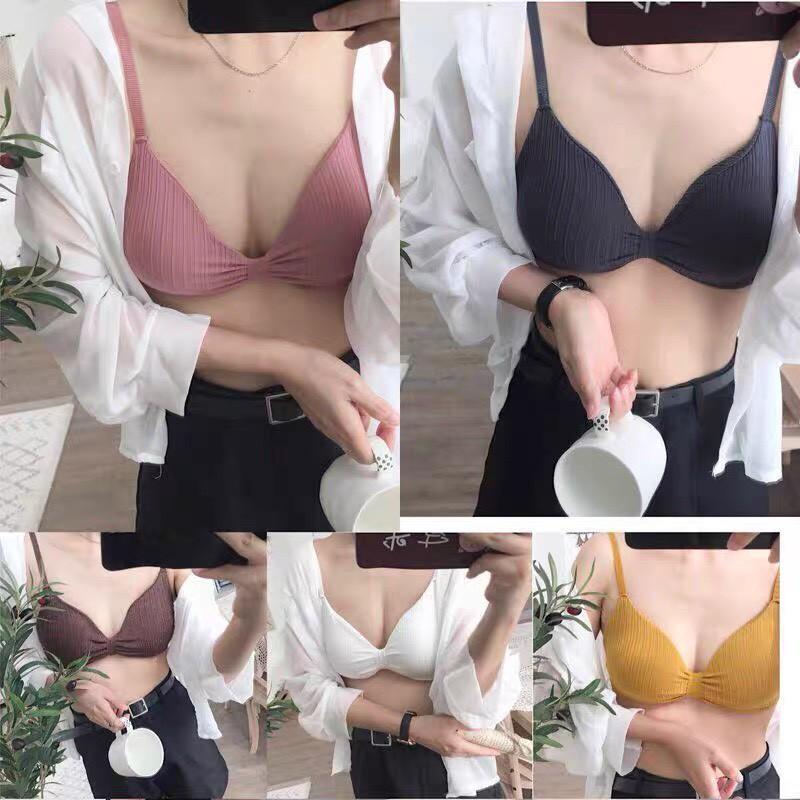 -ÁO BRA LEN TĂM THẮT NƠ ĐỆM DÀY KHÔNG GỌNG