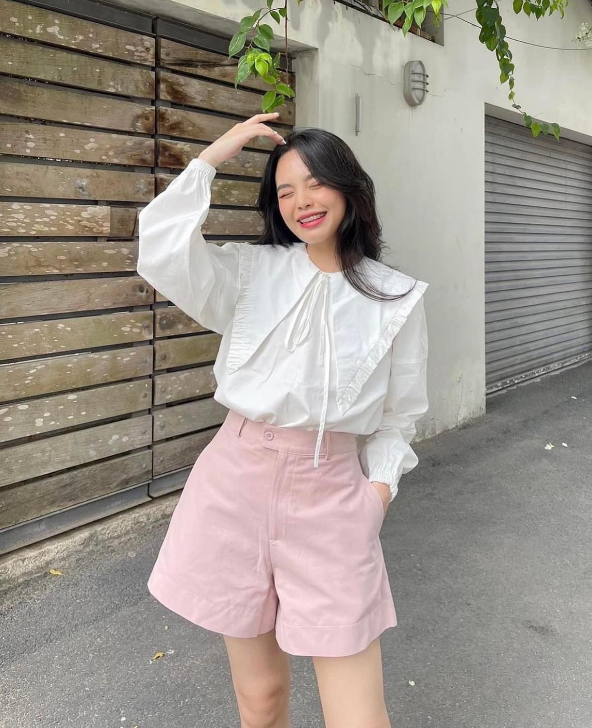 QUẦN ỐNG RỘNG NỮ KAKI NGẮN LƯNG CAO MÀU TRƠN PASTEL SHORTS DẠO PHỐ ĐI BIỂN ĐI CHƠI ĐI TIỆC